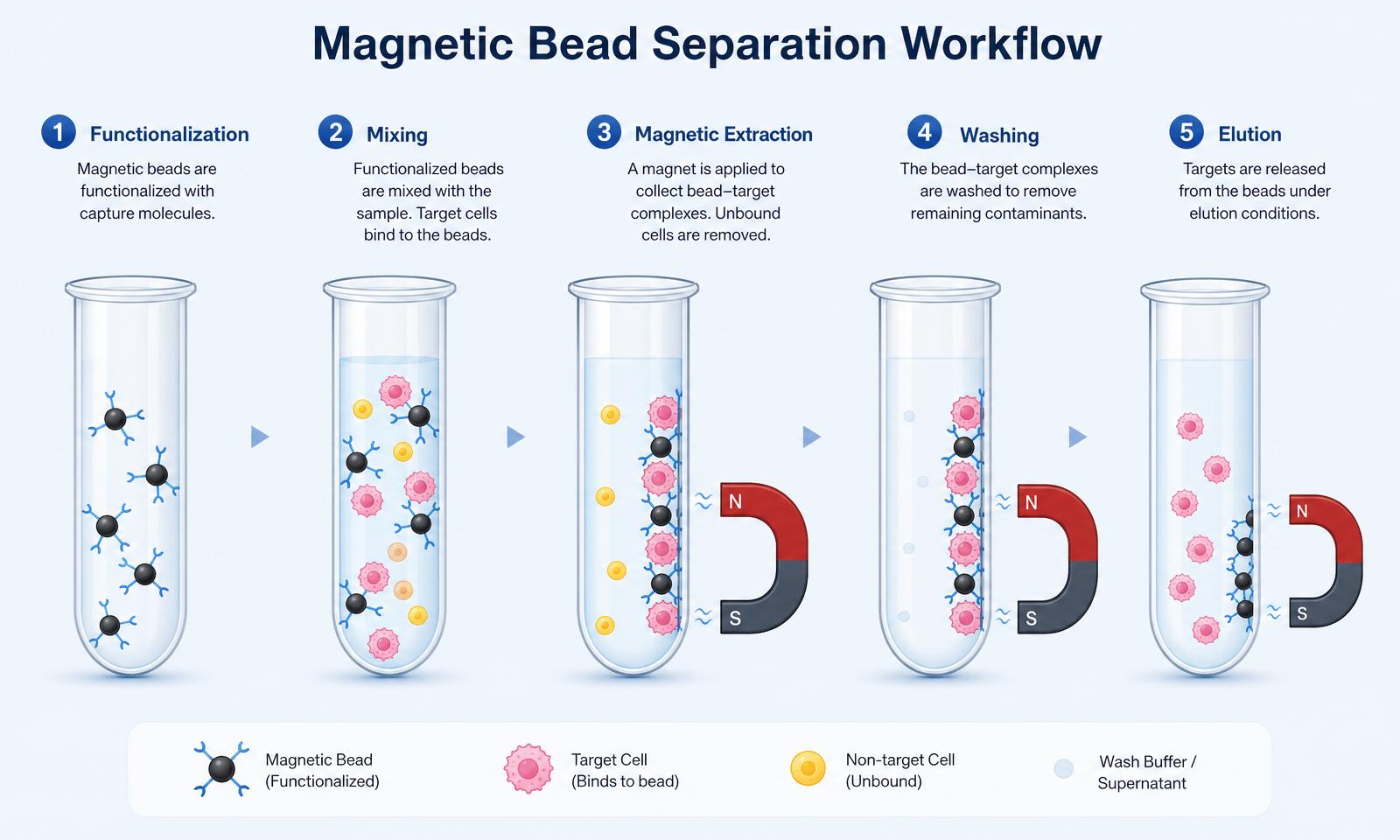 Magnetic bead separation workflow diagram